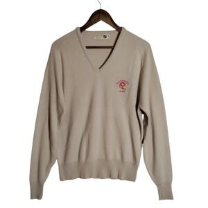 VTG 80s Logo 7 San Francisco‎ 49ers Cream Sweater Mens XL NFL Made in USA